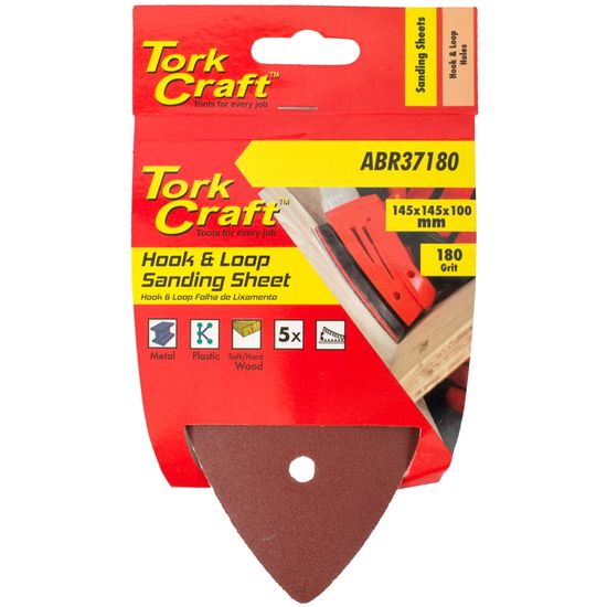 Sanding Tri - 180 Grit 145 X 145 X 100mm 5/pack For Tcms Hook And Loop