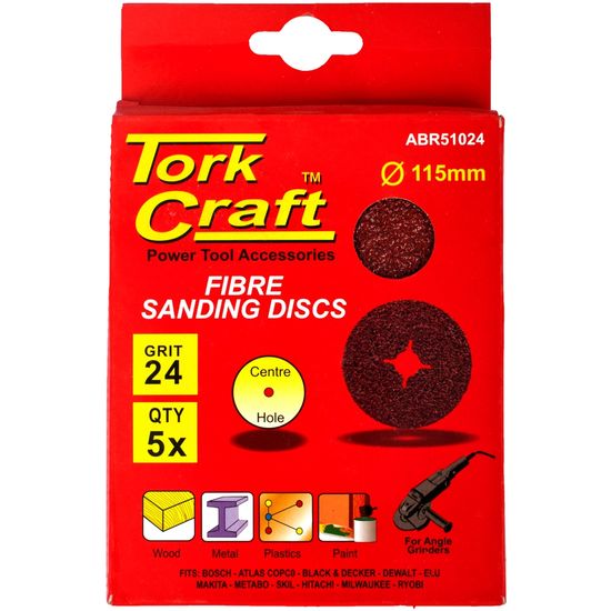 Fibre Disc 115mm 24 Grit 5 Pack