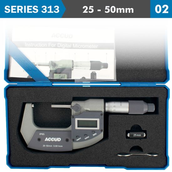 Dig. Outside Micrometer 25-50mm 0.002mm Acc Ip65. 0.001mm Res.