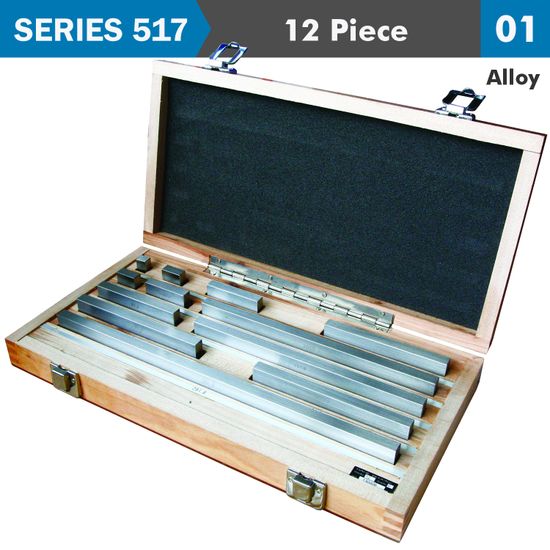 Gauge Block Set Alloy Steel 12pc 10-291. 8mm Iso3650 Grade 0