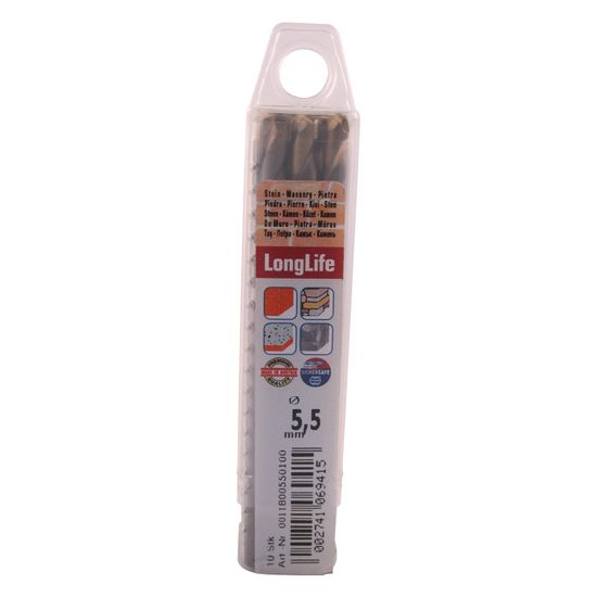 Masonry Drill Bit Long Life 5.5 X 100mm 10pack