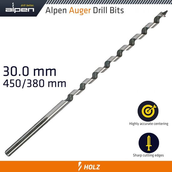 Wood Auger Drill Bit 30 X 450mm