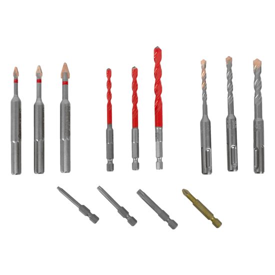 Drill-screwset Kit 13 13 Pcs C Prot,multi 6-kant,sds-plus F4 ,4 Bits