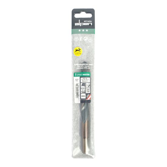 Hss Sprint Master 12.5mm Red Shank 9.5mm X1 Sleeved Din338 ALPEN Drill