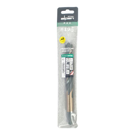 Hss Sprint Master 15.5mm Red Shank 9.5mm X1 Sleeved Din338 ALPEN Drill