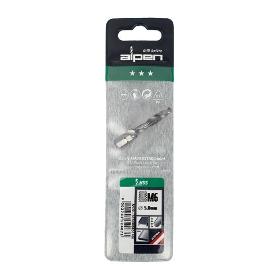 ALPEN Combination Tap Plw M6 1/4' Shank
