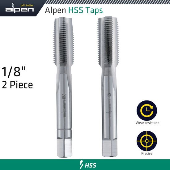 Hss Hand Tap Set Imperial G 1/8' Pouched