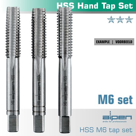 Hand Tap Set In Pouch M6 Hss 1.0mm Pitch