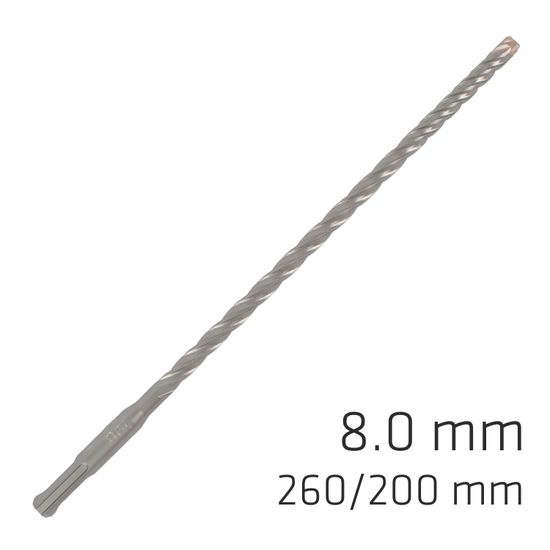 Force X 8.0 X 260/200 Sds-plus Rebar Drill Bit X4 Cutting Edges - Bulk