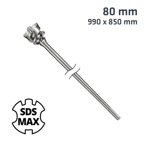 Sds Max Mill Crown 80mm X 990 X 850 Drill Bit