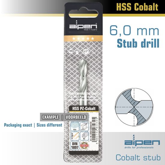 Cobalt Drill Bit Short Pouch 6.0mm