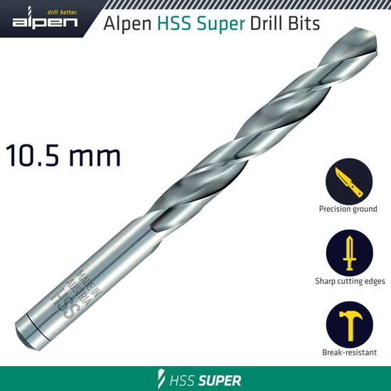 Hss Super Drill Bit 10.5mm Bulk