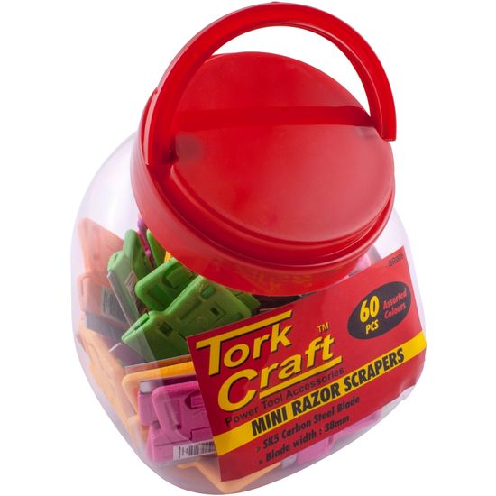 Mini Razor Scraper 60pc Per Candy Jar 5 Assorted Colours