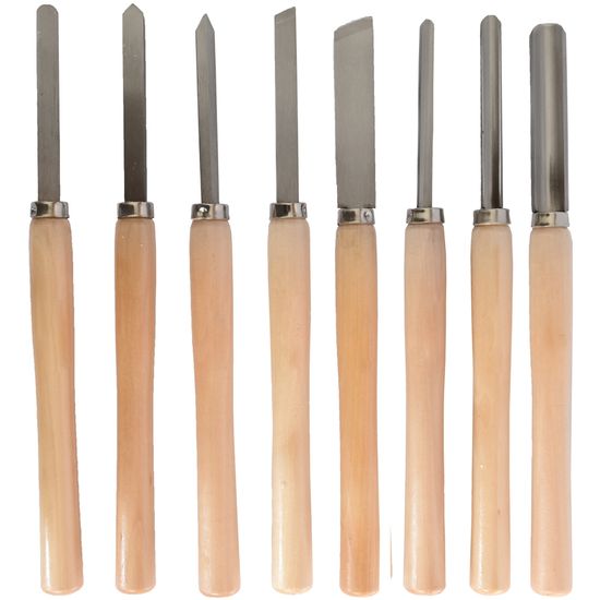 Chisel Set Wood Turning 8 Piece Std Wooden Case