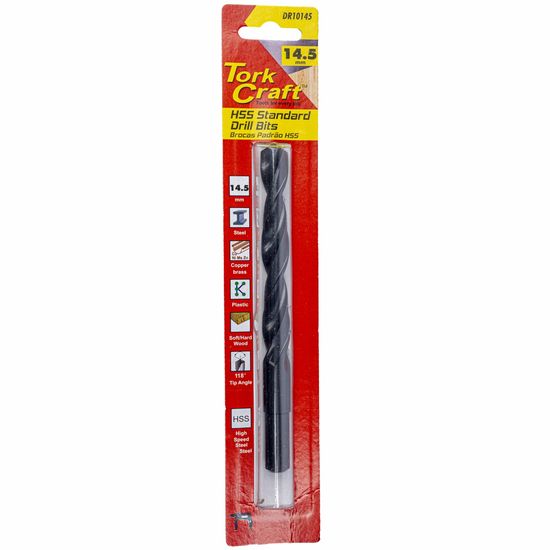 Drill Bit Hss Standard 14.5mm Reduced Shank 1/card