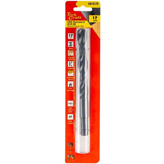 Drill Bit Hss Standard 17.0mm Reduced Shank 1/card