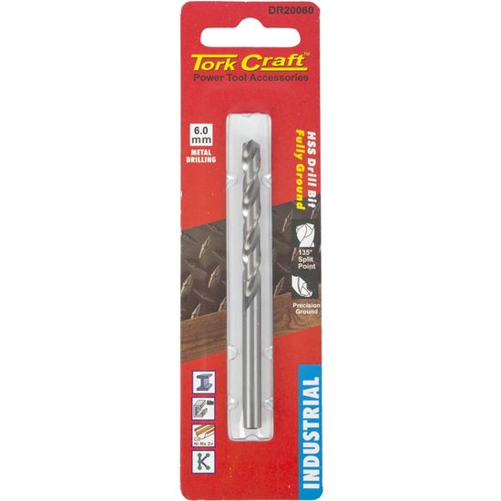 Drill Hss 6.0mm 135deg 1/card Industrial Bit