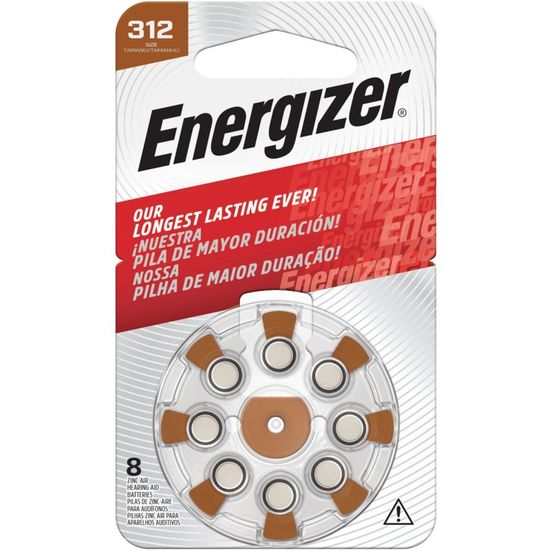 ENERGIZER Hearing Aid Battery Az312 Brown 8 Pack (moq 6)