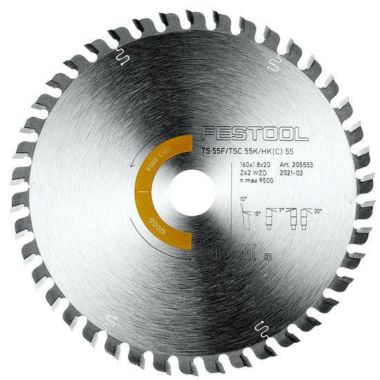 Saw Blade Wood Fine Cut 160x1.8x20 W42 Tct Circular Saw
