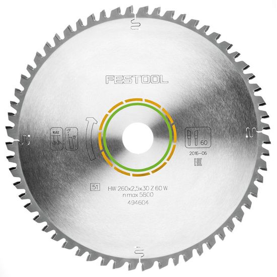 Saw Blade Hw 260x2,5x30 W60