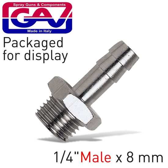 Hose Adaptor 1/4'm X 8mm Packaged