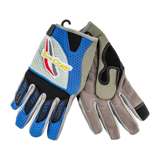 Mechanics Glove Large Synthetic Leather Palm Air Mesh Back Blue