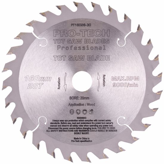 Saw Blade Tct 160x2.2x20x28t Wood Prof. PRO-TECH Fes. Ts55 W28