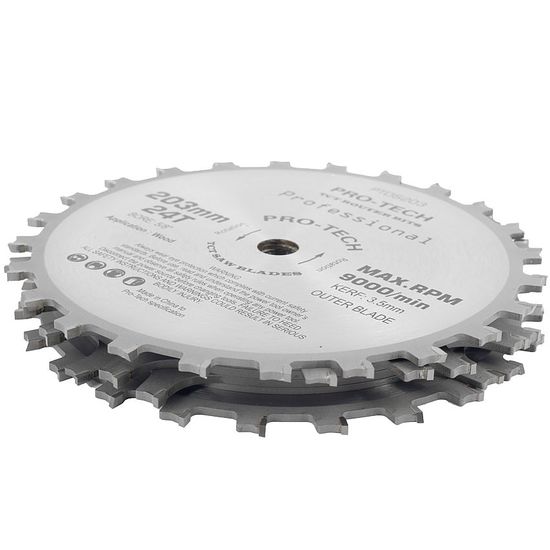 Dado Set 203mm X 15.88 X 24t 4 X 1/8" 3/32"1/16" Chip 27.5mm