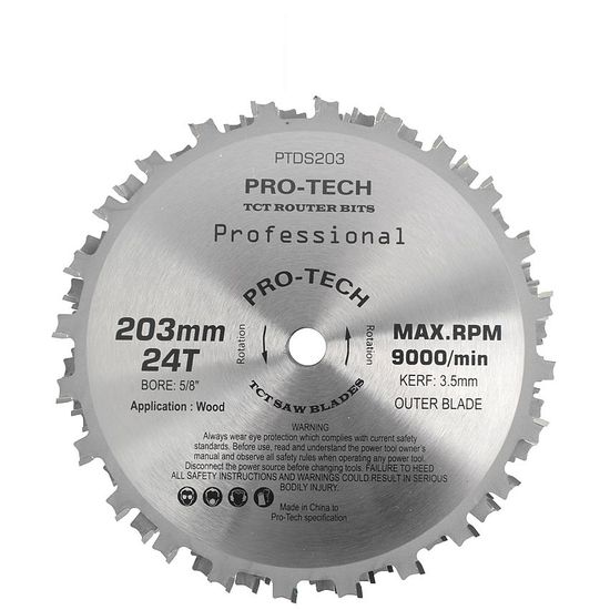 Dado Set 203mm X 15.88 X 24t 4 X 1/8" 3/32"1/16" Chip 27.5mm