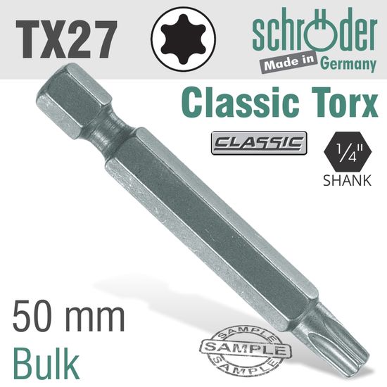 Torx Tx27 Classic Power Bit 50mm Bulk
