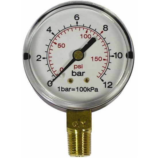 Press. Gauge 63mm 1/4' Bot. Fit 0-16bar 0-1600kpa