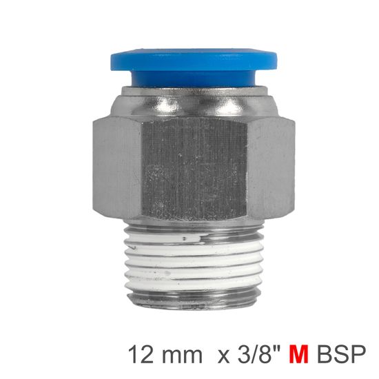 Pu Hose Fitting Straight Stud 12mm-3/8 M