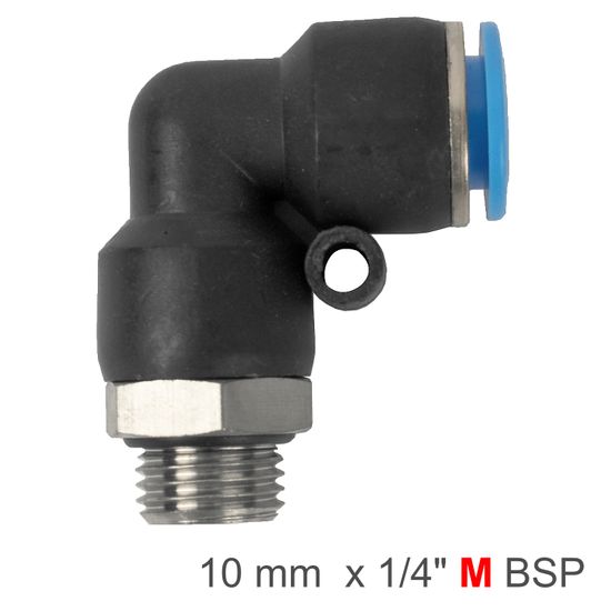 Pu Hose Fitting Elbow W/o-ring 10mm-1/4 M