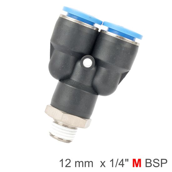 Pu Hose Fitting Y Joint 12mm-1/4 M