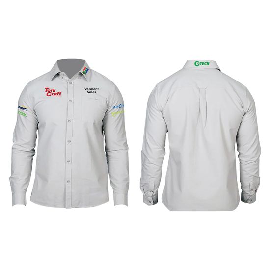 Vermont Mens Cotton Long Sleeve Shirt Grey Small