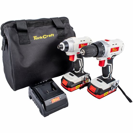 Drill & Impact Driver Twin Pack 20v 2 X 2.0ah Bat Std Charg Carry Bag