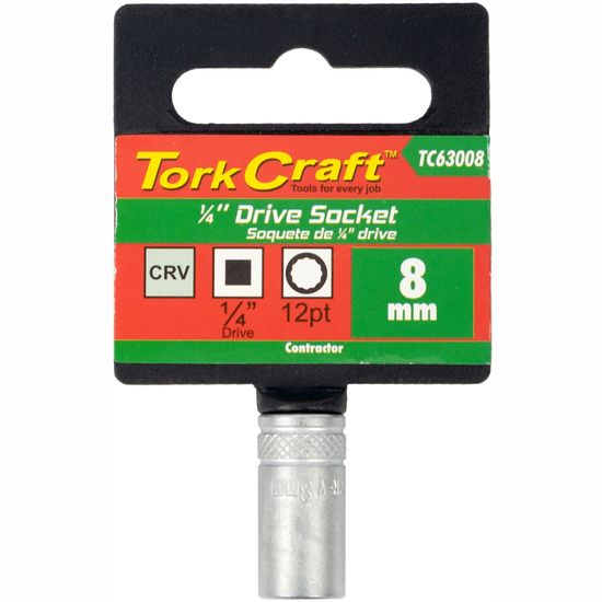 Socket 8mm 1/4' Drive Crv 12 Point