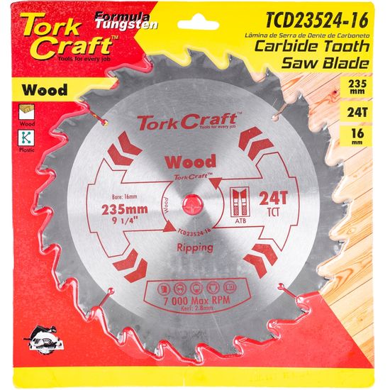 Blade Tct 235 X 24t 16mm General Purpose Rip