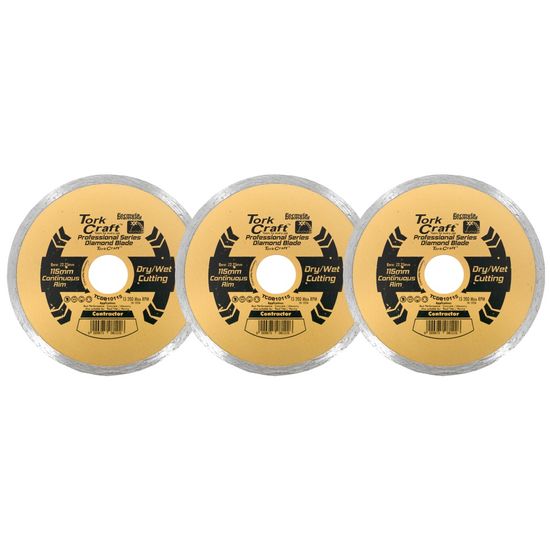 Diamond Blade 115mm Cont.rim Profesional Bulk 3 Pack Shrink