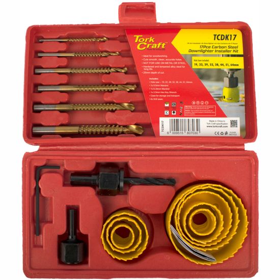Downlighter Installers Kit W/drill Saws 17pce
