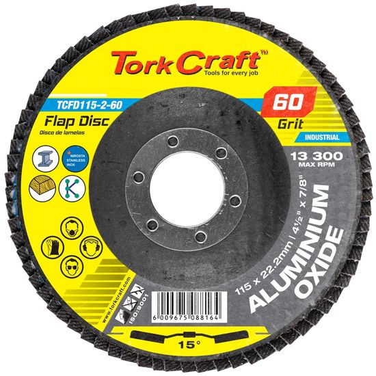 Flap Disc 115mm 15 Deg.angle 60grit A/o