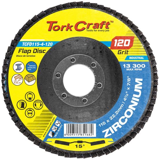 Flap Disc Zirconium 115mm 120grit Angled