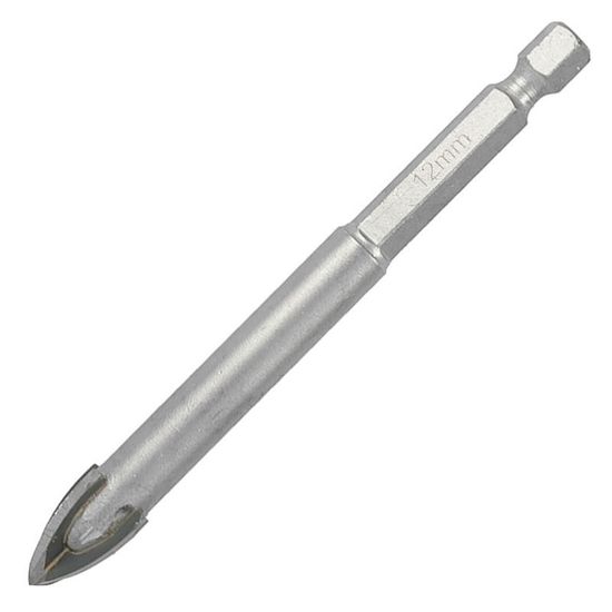 Glass & Tile Drill 12mm 4 Flute With Hex Shank