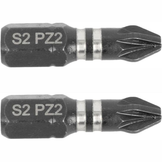 Impact Pozi.2 X 25mm Ins.bit 2/card Pz2