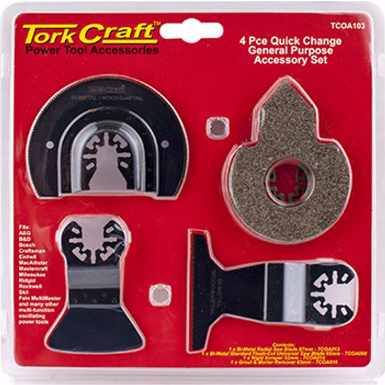 Quick Change Oscillating General Purpose Accessory Kit 4pc