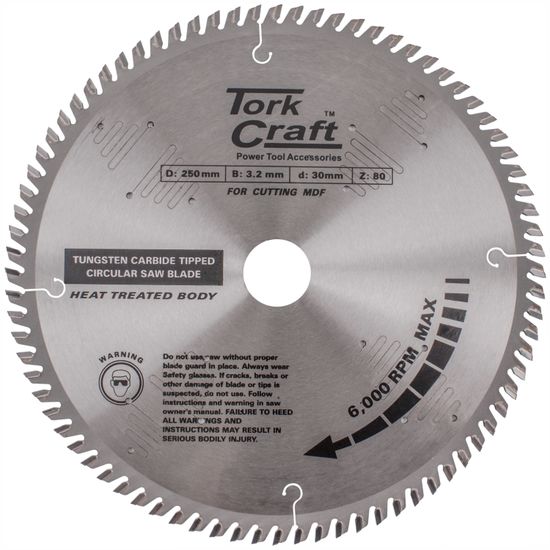 Blade Tct 250 X 80t 30mm Alum Tcg Negative Profesional Industrial