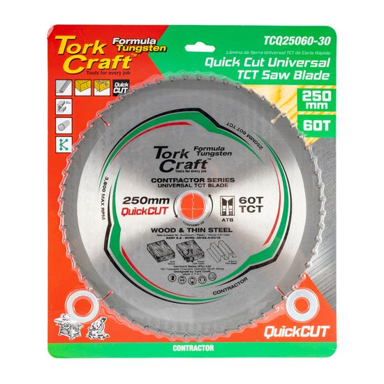 Universal Quick Cut Tct Blade 250x60t 30-20-16