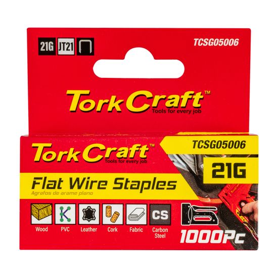 Flat Wire Staple 21g X 0.7mm X 6mm Jt21 1000pc C/steel For Tcsg0500