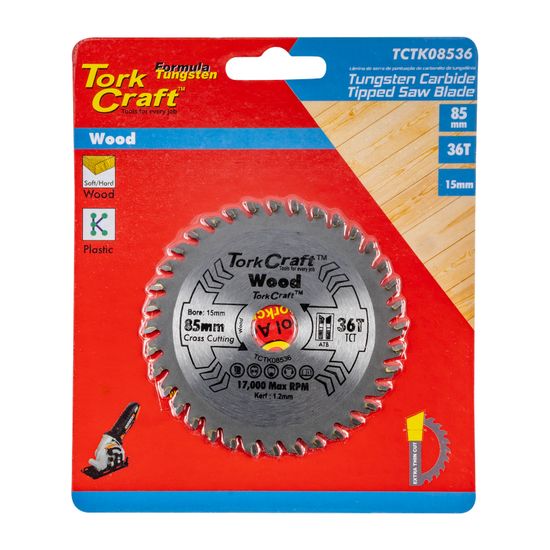 Tct Saw Blade 85mm X 1.2mm X 15mm X 36t Wood Thin Kerf