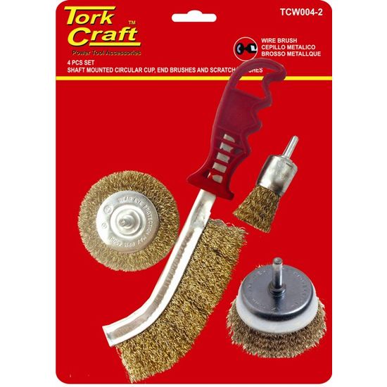 Wire Brush Set 4pce With Hand Brush